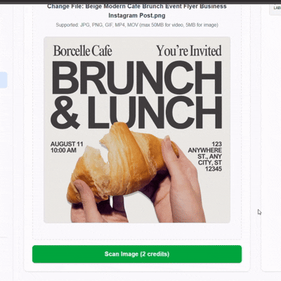 Click scan ad button